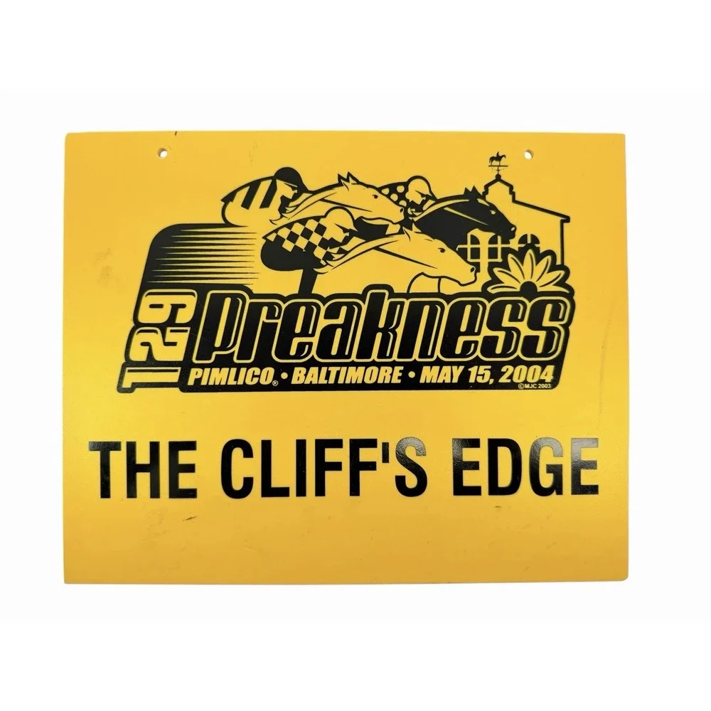 Preakness 129 The Cliff's Edge Horse Stall Sign‎ Unique Collectable Pimlico